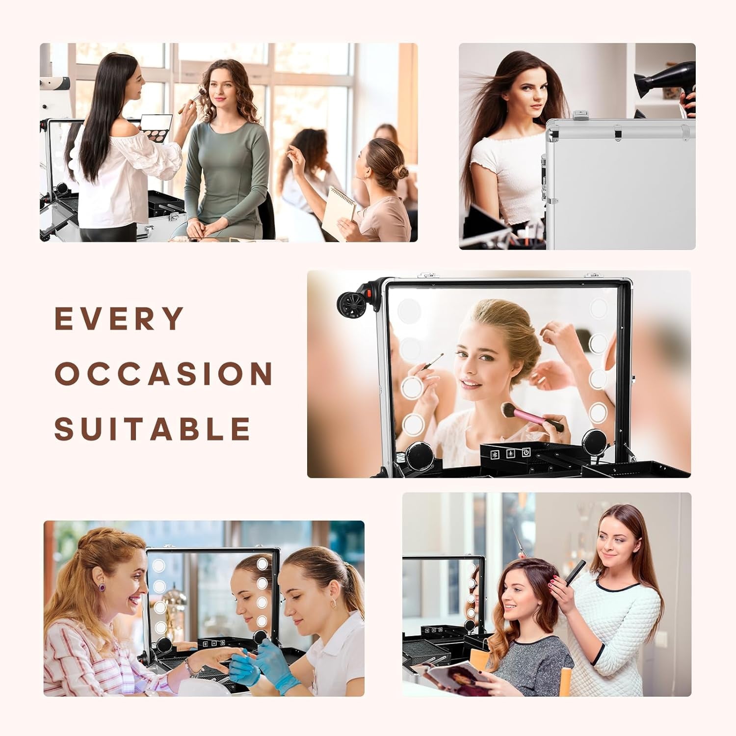 24'' Professional Aluminum Makeup Train Case with LED Light - Ultimate Cosmetic Organizer for Studios and On-the-Go Beauty Artists - Alrickas’ UNIQUE BOUTIQUE
