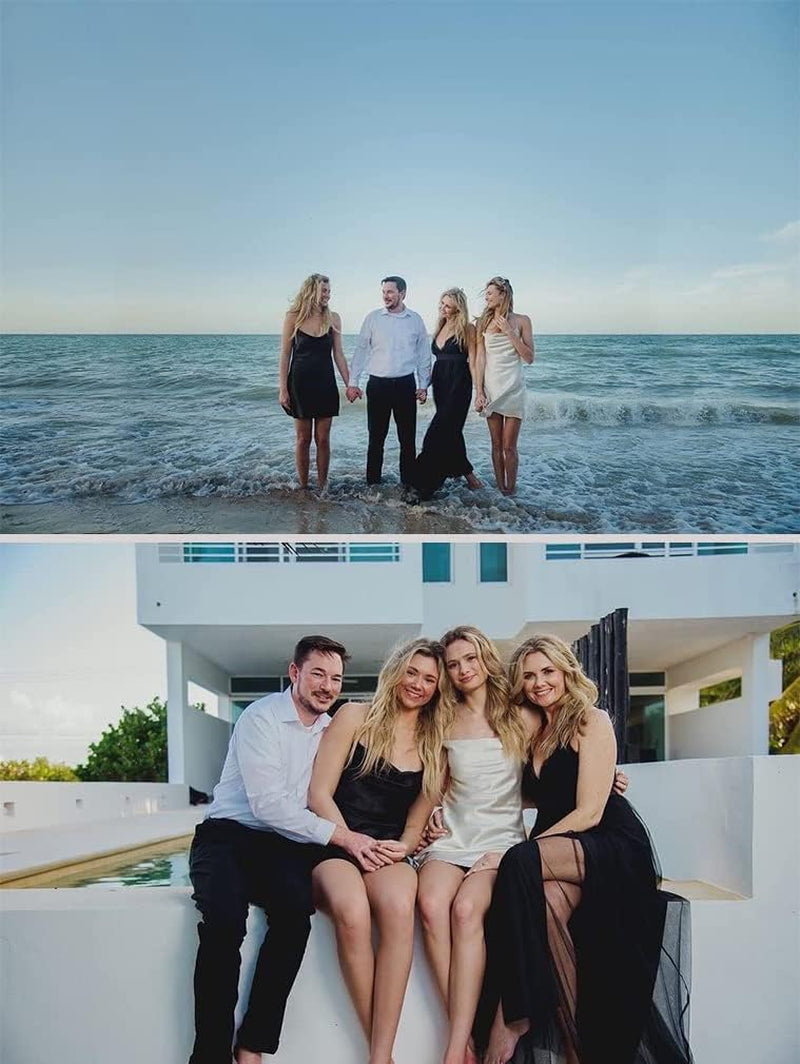 Elegant Deep V Neck Split Maxi Dress for Women - Perfect for Cocktail Parties and Bridesmaids - Alrickas’ UNIQUE BOUTIQUE