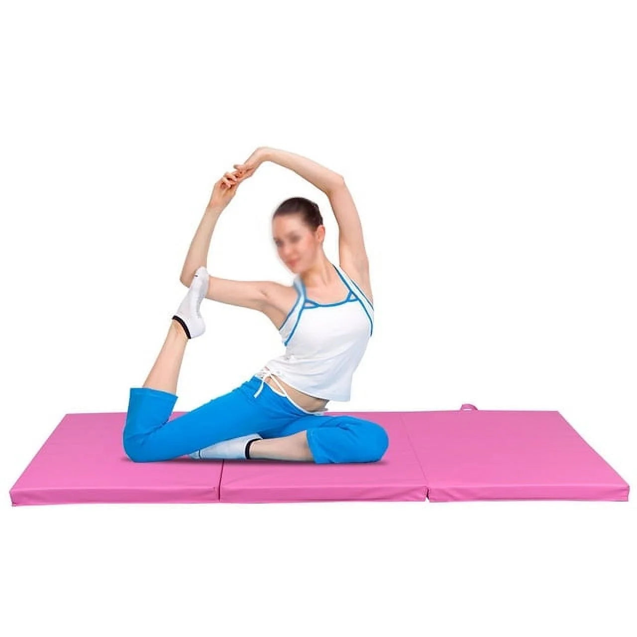Premium 6ft x 2ft Tri-Fold Pink Yoga Mat - Perfect for Gymnastics, Aerobics, and Stretching! - Alrickas’ UNIQUE BOUTIQUE