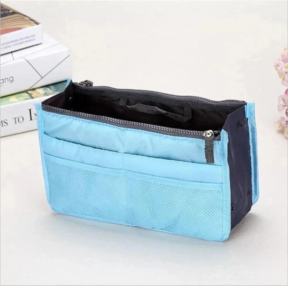 Women Make up Cosmetic Bag Travel Handbag Nylon Large Container Make up Case Organizer Bags Ladies Foldable Purse Clutch Bag