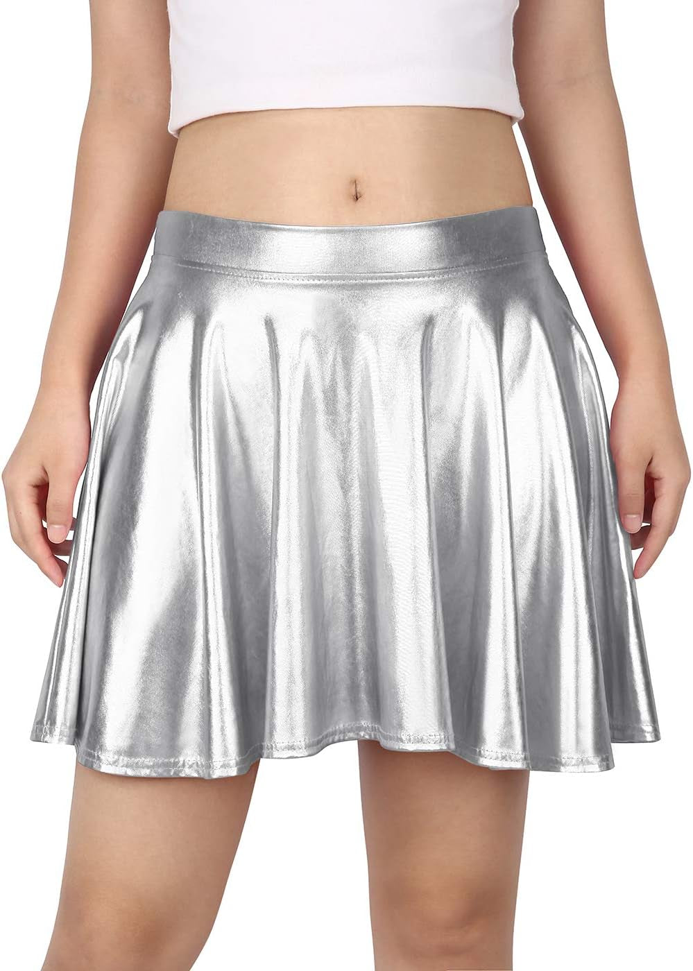 Women'S Casual Fashion Flared Pleated A-Line Circle Skater Skirt