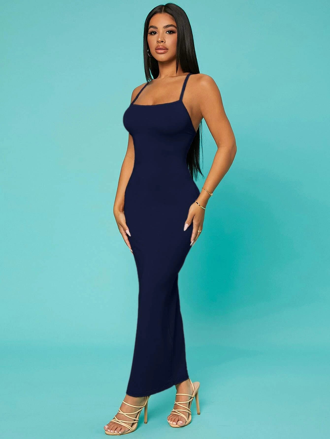 Stunning Prom Dress;Solid Criss Cross Backless Cami Dress