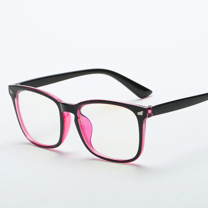 Fashion Unisex anti Blue Light Square Plain Glasses Full Frame Glasses for Men and Women Radiation Protection Optical Glasses