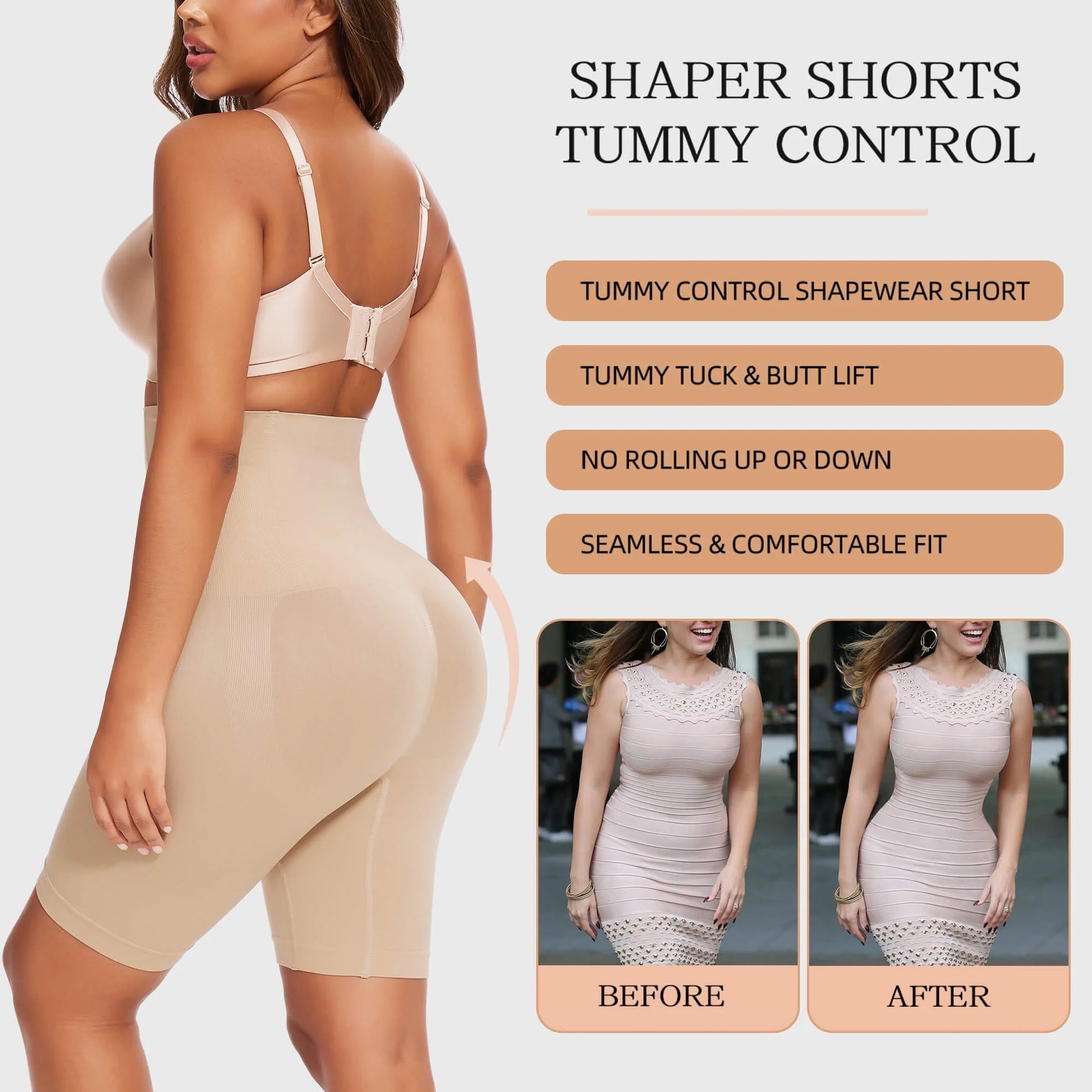 High-Waisted Tummy Control Shapewear - Slimming & Lifting Body Shaper Panties for Women - Alrickas’ UNIQUE BOUTIQUE