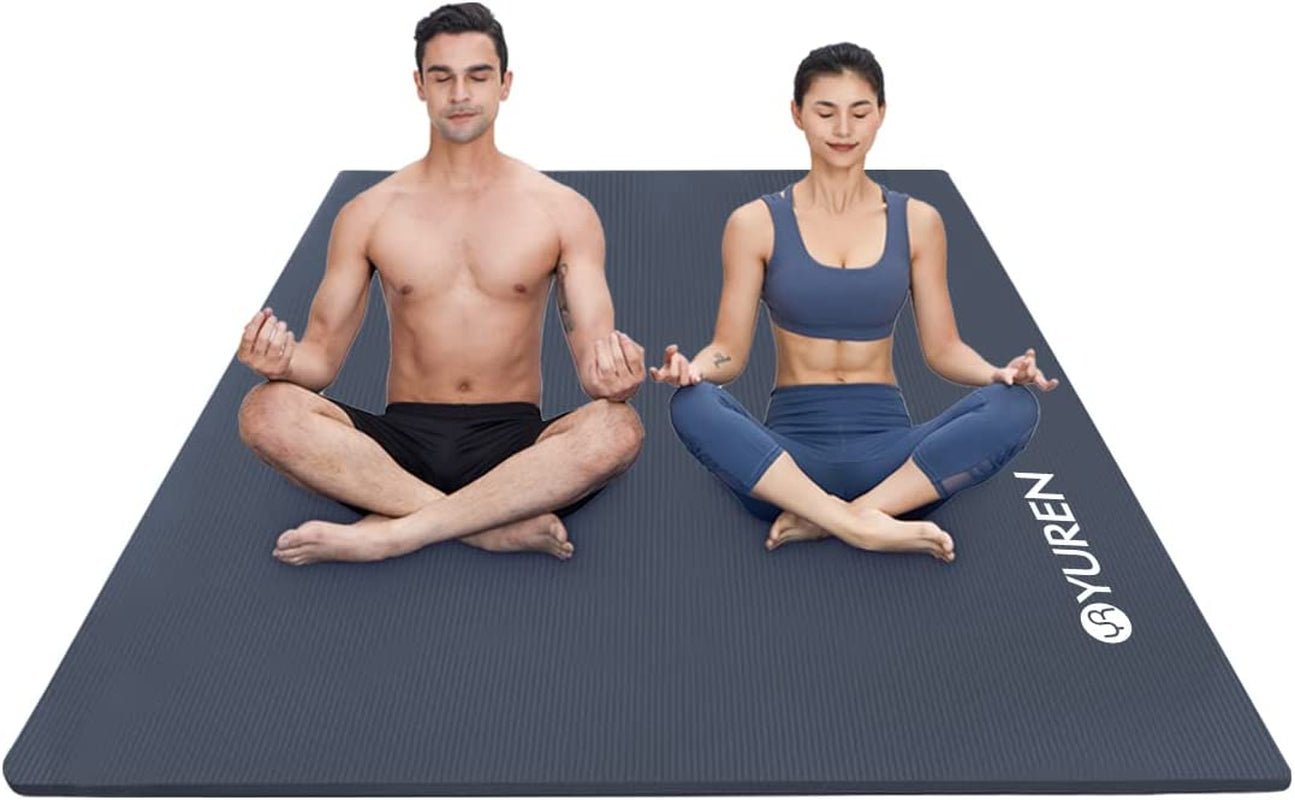 Extra Large 6x4 Ft Yoga Mat - 10mm Thick Ultra Comfortable Fitness Mat for Home Yoga, Pilates & Stretching - Navy Blue - Alrickas’ UNIQUE BOUTIQUE
