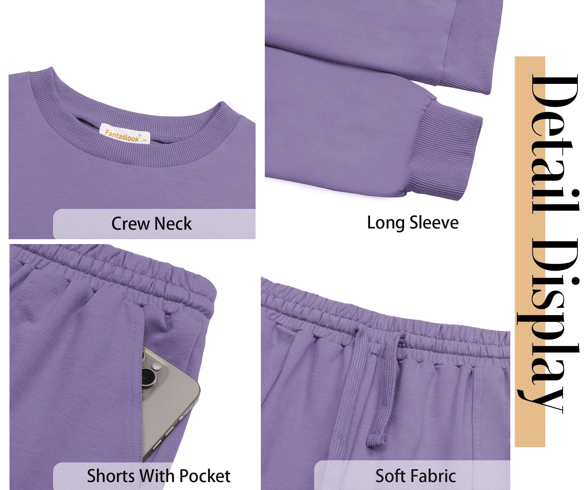 Cozy Fall Pajama Sets for Women - Stylish Two Piece Lounge Outfits with Long Sleeve Sweatshirts and Shorts - Alrickas’ UNIQUE BOUTIQUE