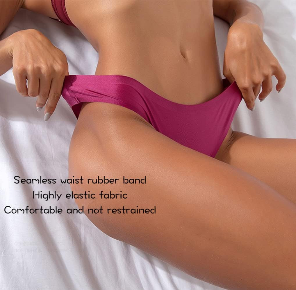 Seamless Underwear for Women, No Show Ladies Stretch Bikini Panties, Silky Invisible Hipster