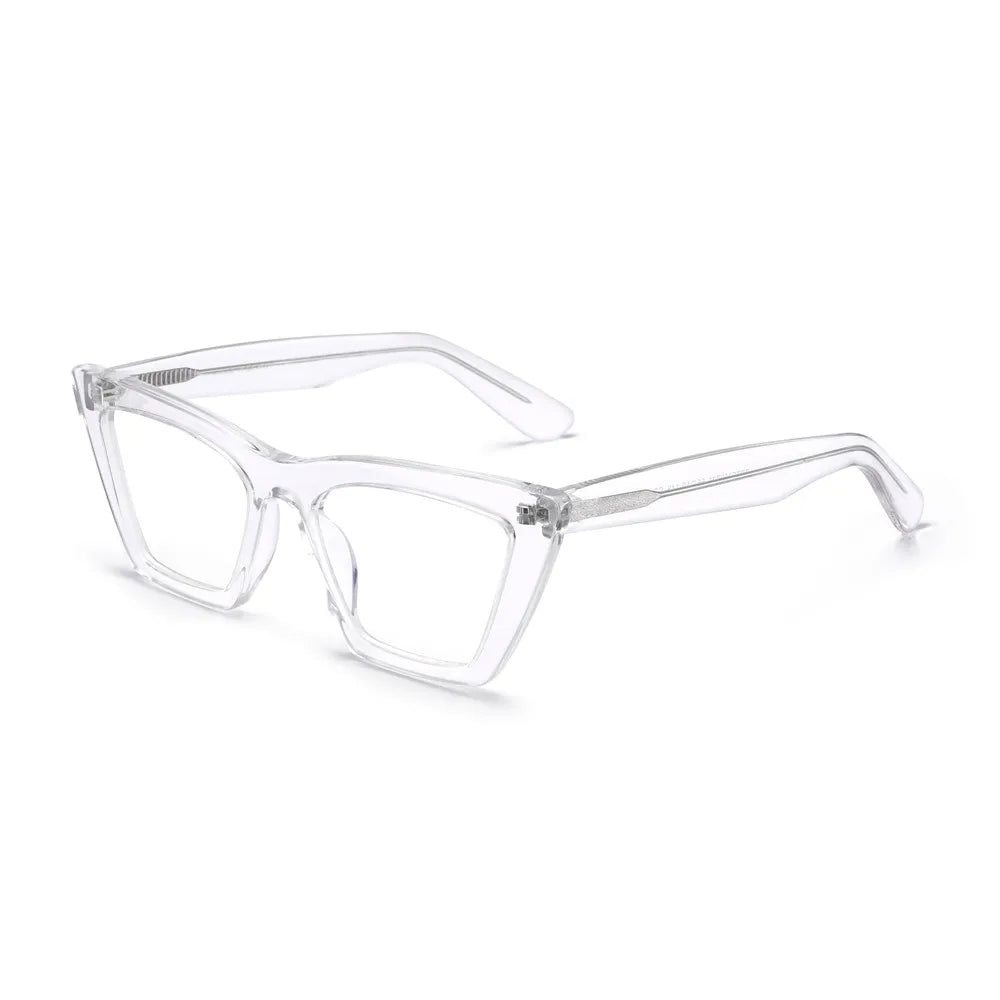 Acetate Frame Cat Eye Blue Light Glasses Women Brand Designer Square Computer Clear Fake Glasses