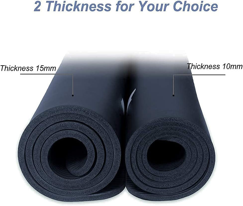 Extra Large 6x4 Ft Yoga Mat - 10mm Thick Ultra Comfortable Fitness Mat for Home Yoga, Pilates & Stretching - Navy Blue - Alrickas’ UNIQUE BOUTIQUE