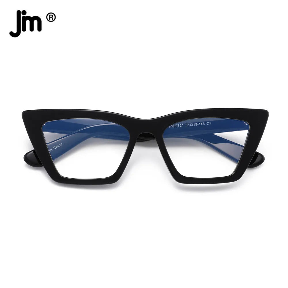 Acetate Frame Cat Eye Blue Light Glasses Women Brand Designer Square Computer Clear Fake Glasses
