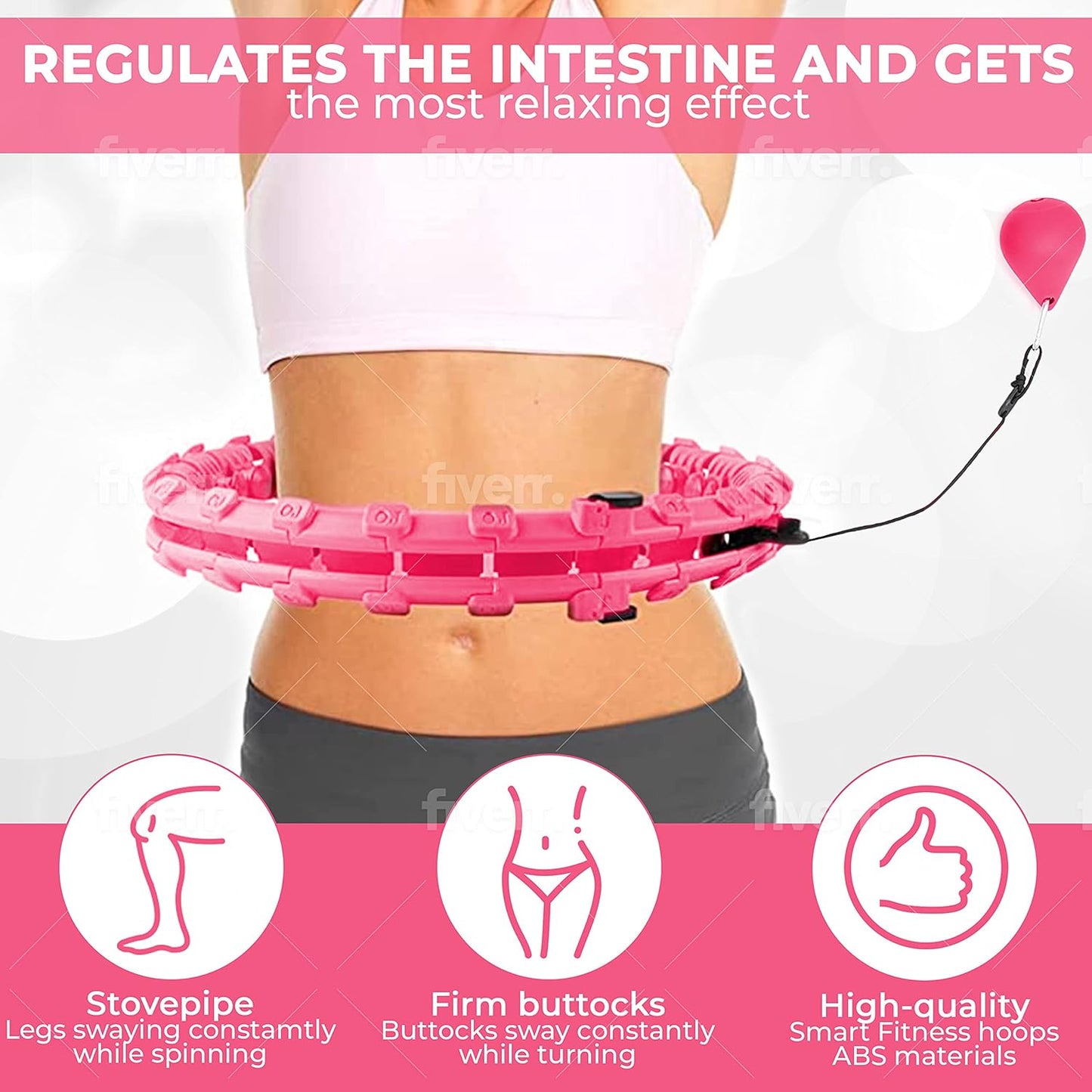 Weighted Hula Hoop for Adults - 2 in 1 Smart Fitness Hoops for Weight Loss - Detachable Knots Fitness Massage - Smart Auto-Spinning Exercise Hoola Hoop