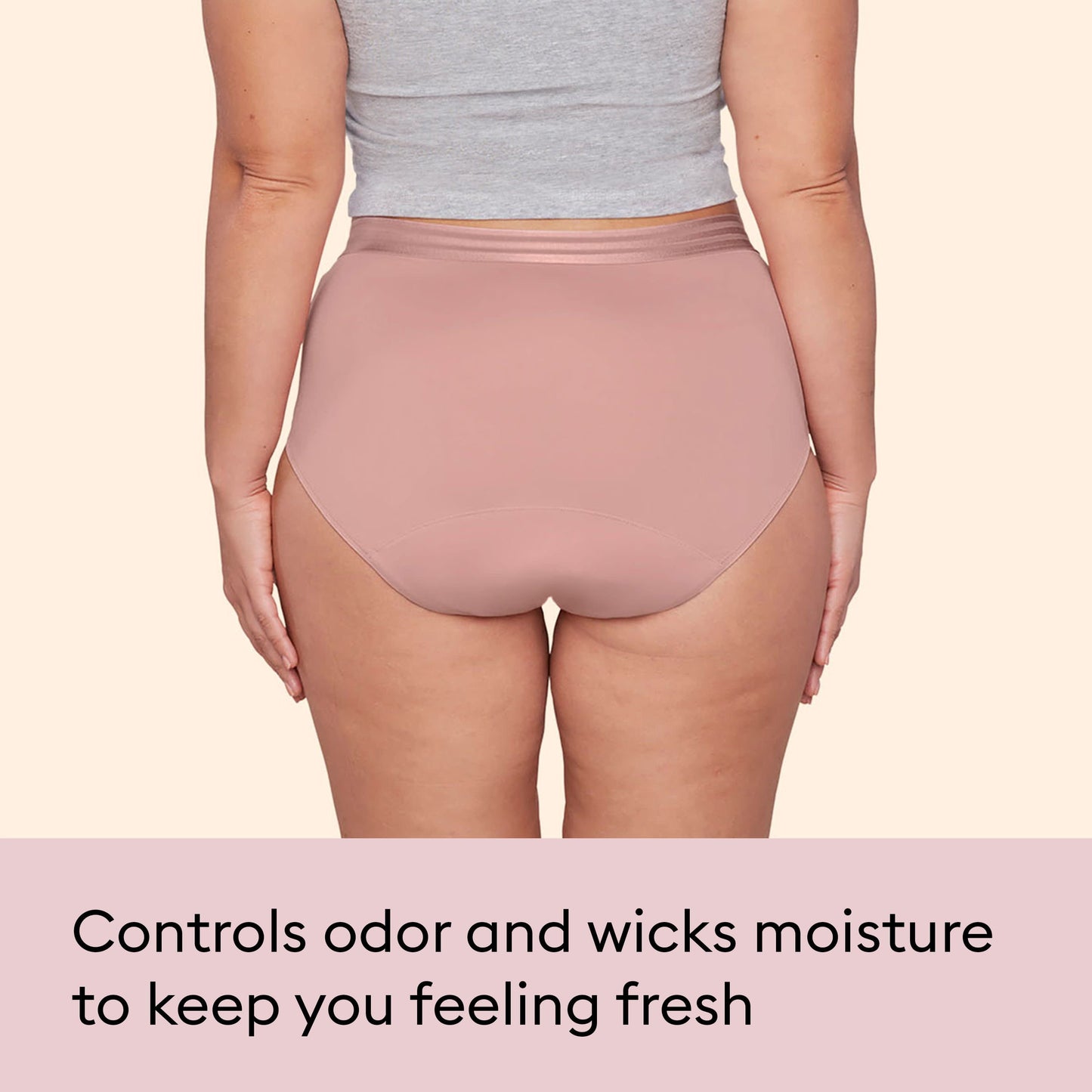 for All Leaks Light Absorbency Hi-Waist Bladder Leak Underwear, Extra Large, Desert Rose