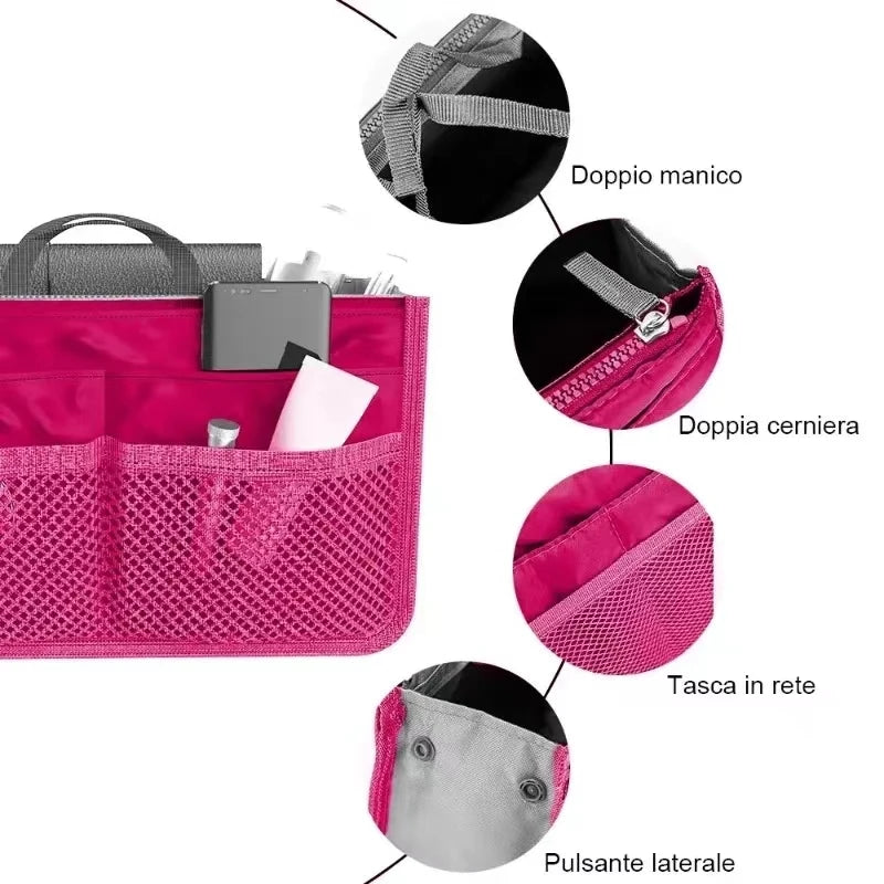 Women Make up Cosmetic Bag Travel Handbag Nylon Large Container Make up Case Organizer Bags Ladies Foldable Purse Clutch Bag