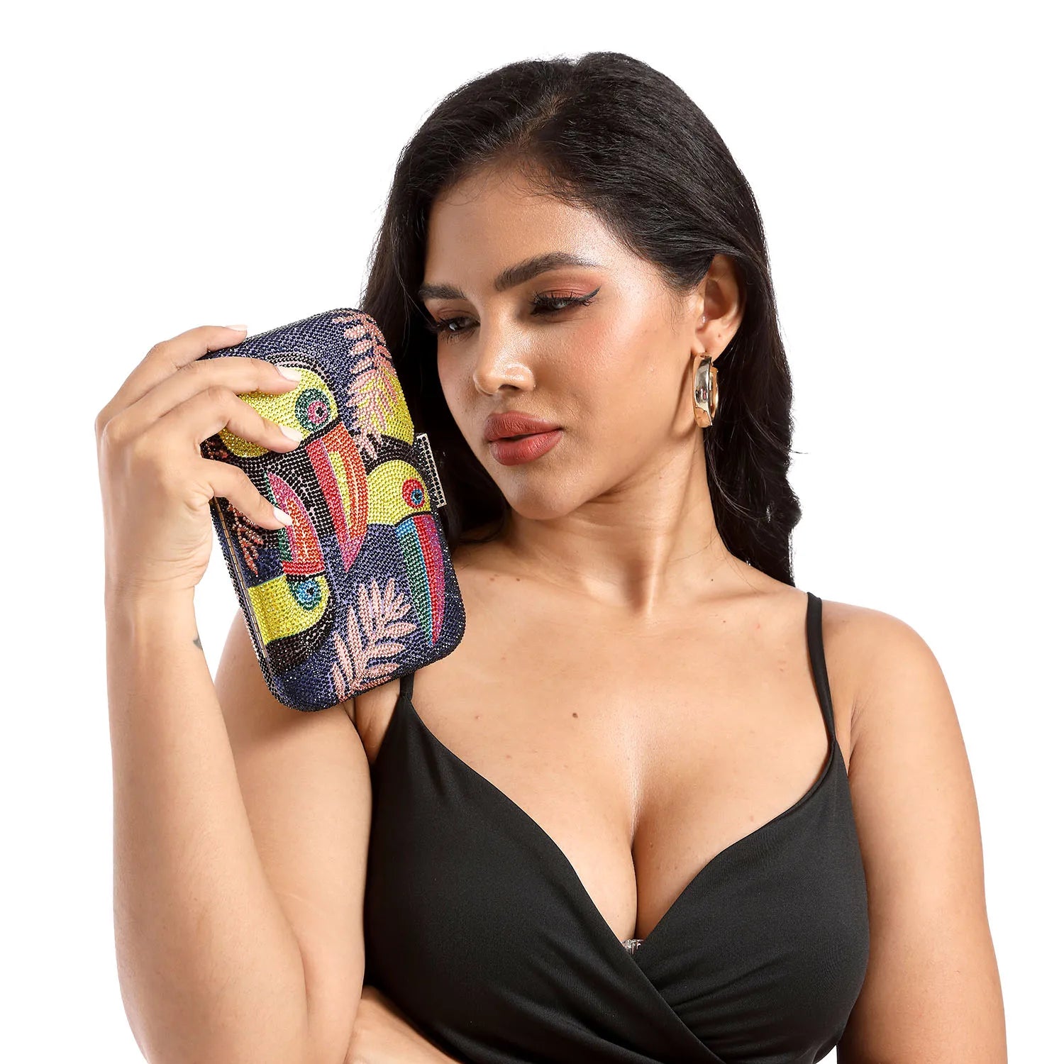 Stunning Rhinestone Toucan Bird Clutch - Elegant Evening Bag for Parties and Cocktails - Alrickas’ UNIQUE BOUTIQUE