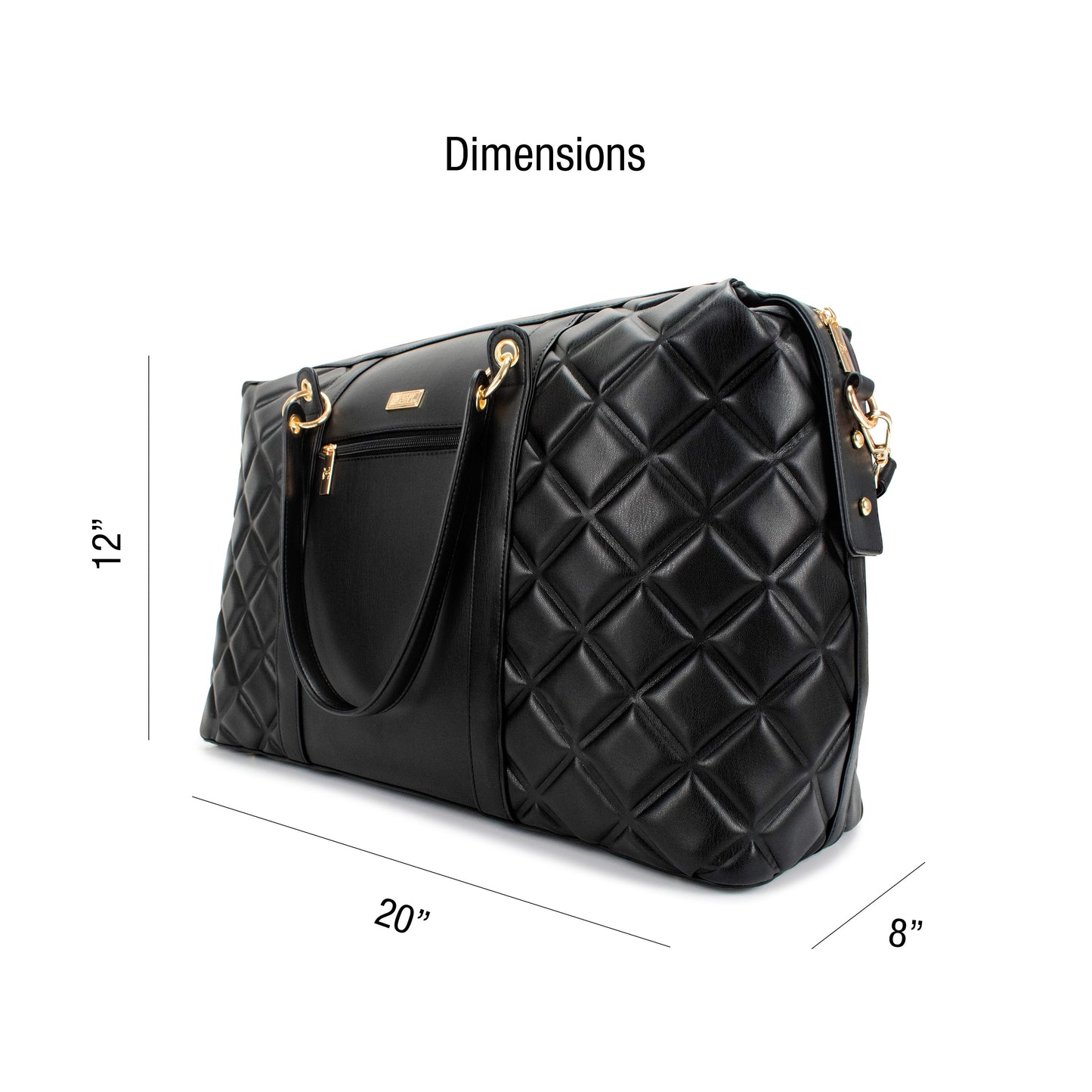Women'S Quilted Travel Tote Weekender Duffle Bag