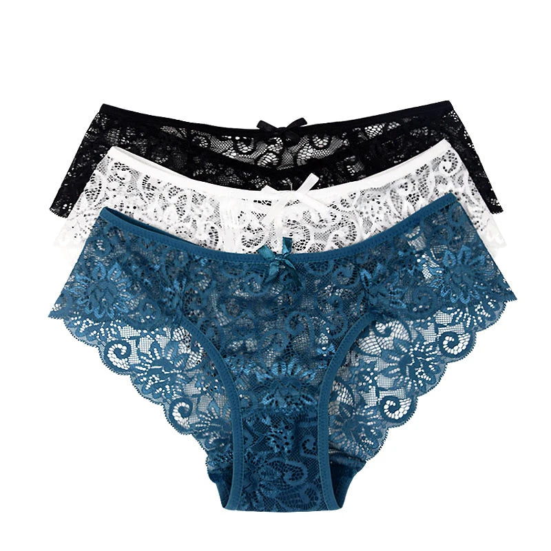 3Pcs/Pack! Sexy Women Lace Panties Underwear Lace Briefs S M L XL Women Underwear