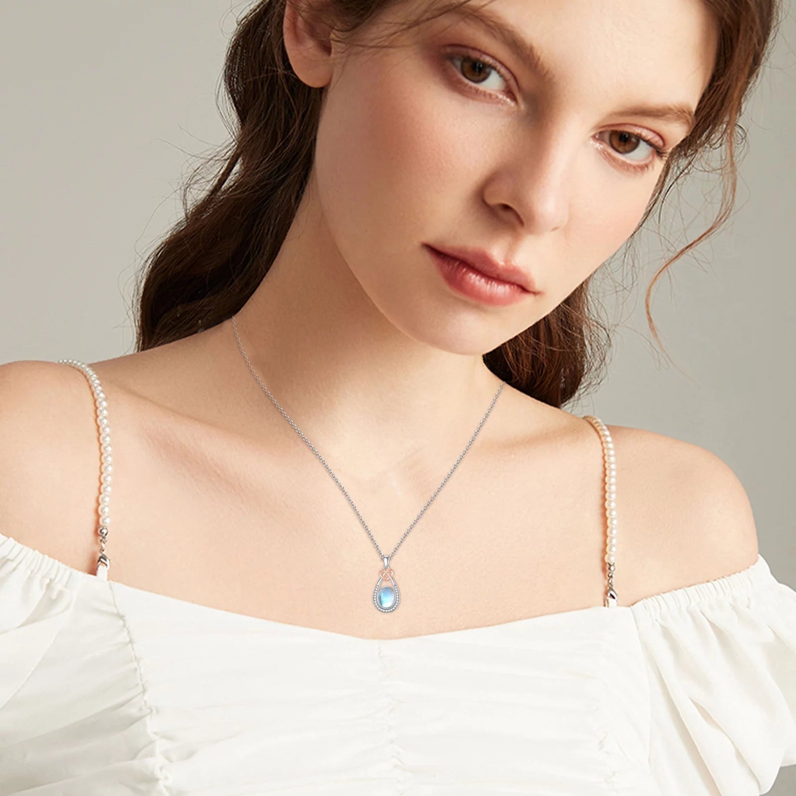 Elegant Moonstone Teardrop Necklace in 925 Sterling Silver - Perfect Birthday Gift for Women, Moms, Daughters, and Wives - Alrickas’ UNIQUE BOUTIQUE