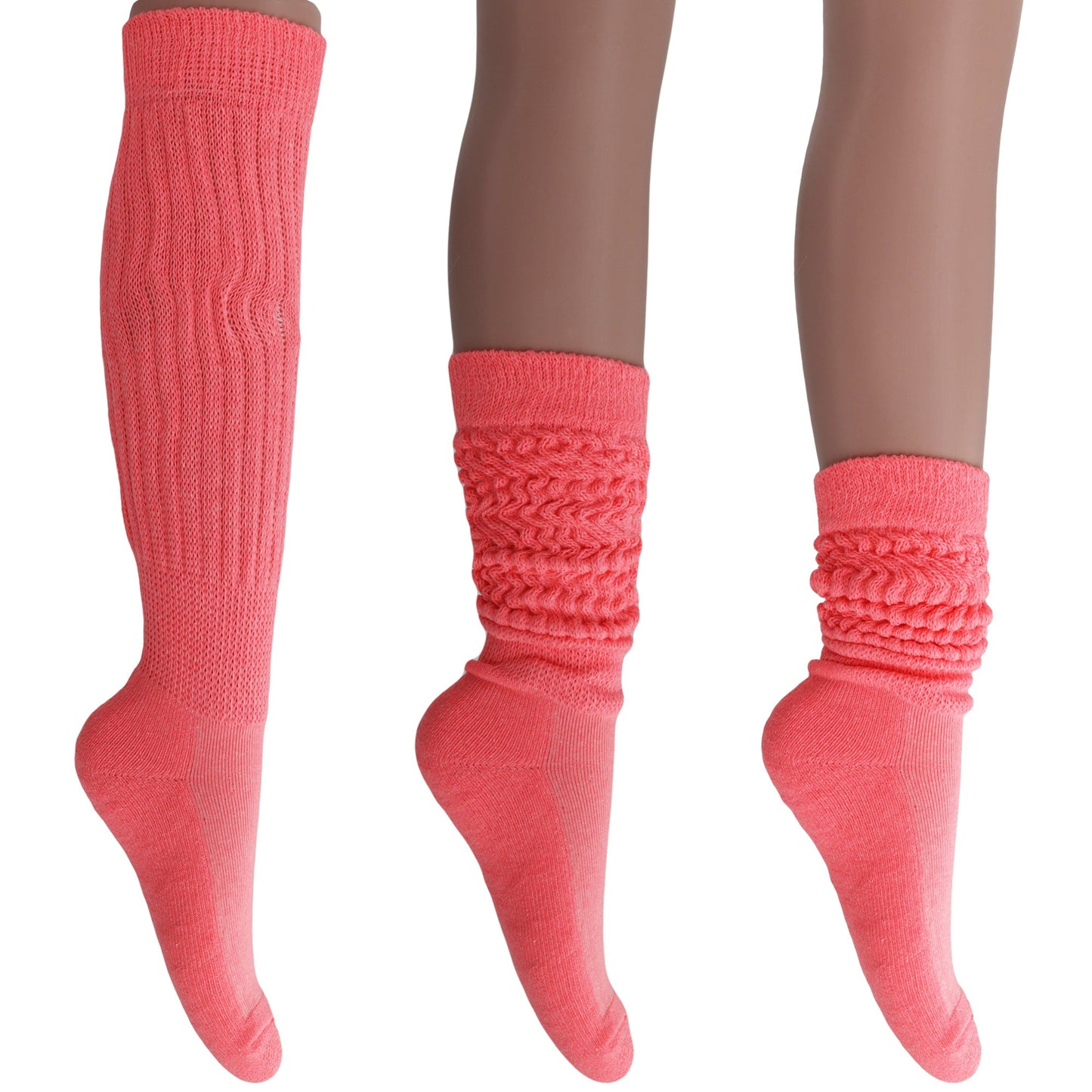 Women's Slouch Socks – Soft Cotton Scrunch Socks, Retro Knee-High Boot Socks for Casual Wear & Comfort (2 Pairs)-17
