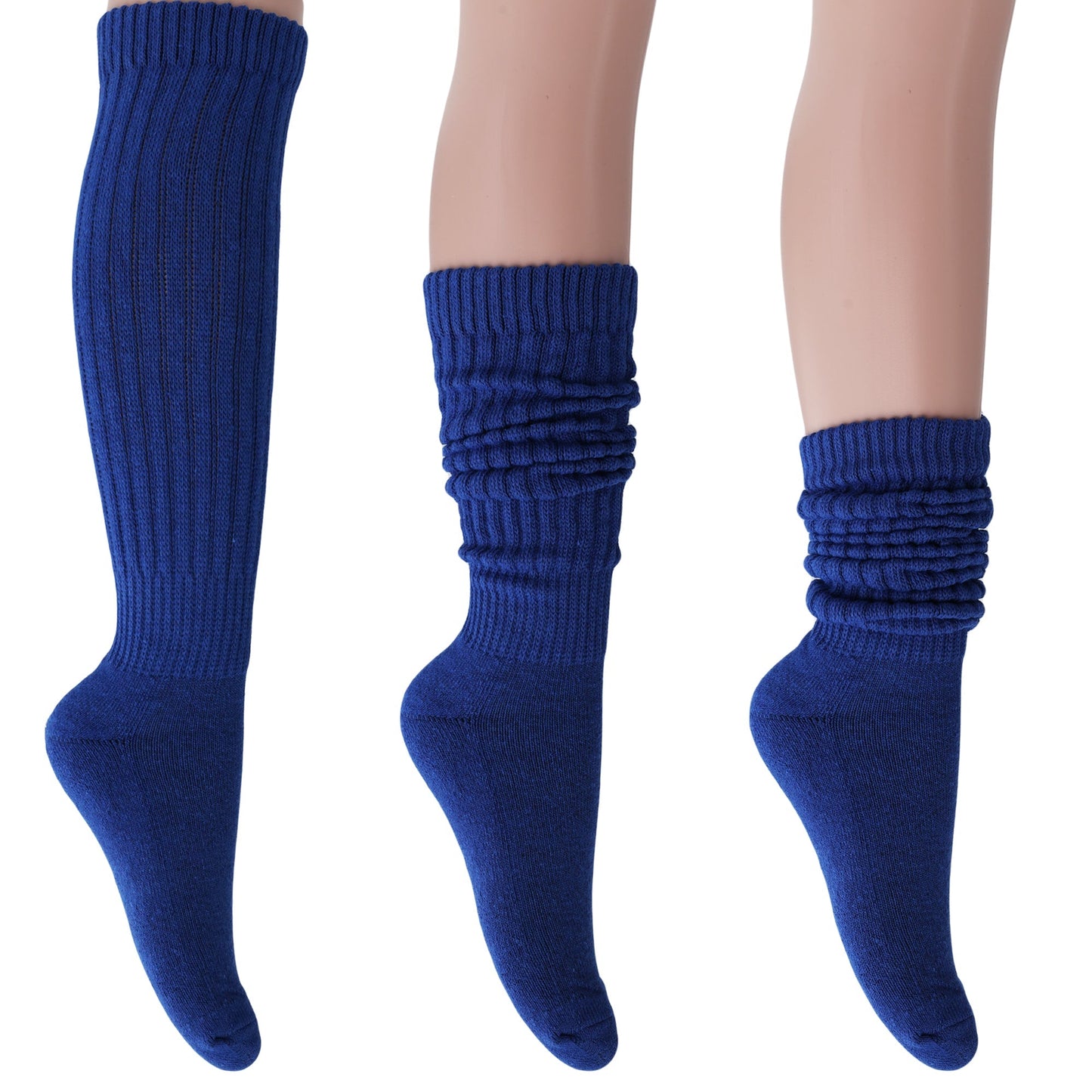 Women's Slouch Socks – Soft Cotton Scrunch Socks, Retro Knee-High Boot Socks for Casual Wear & Comfort (2 Pairs)-9