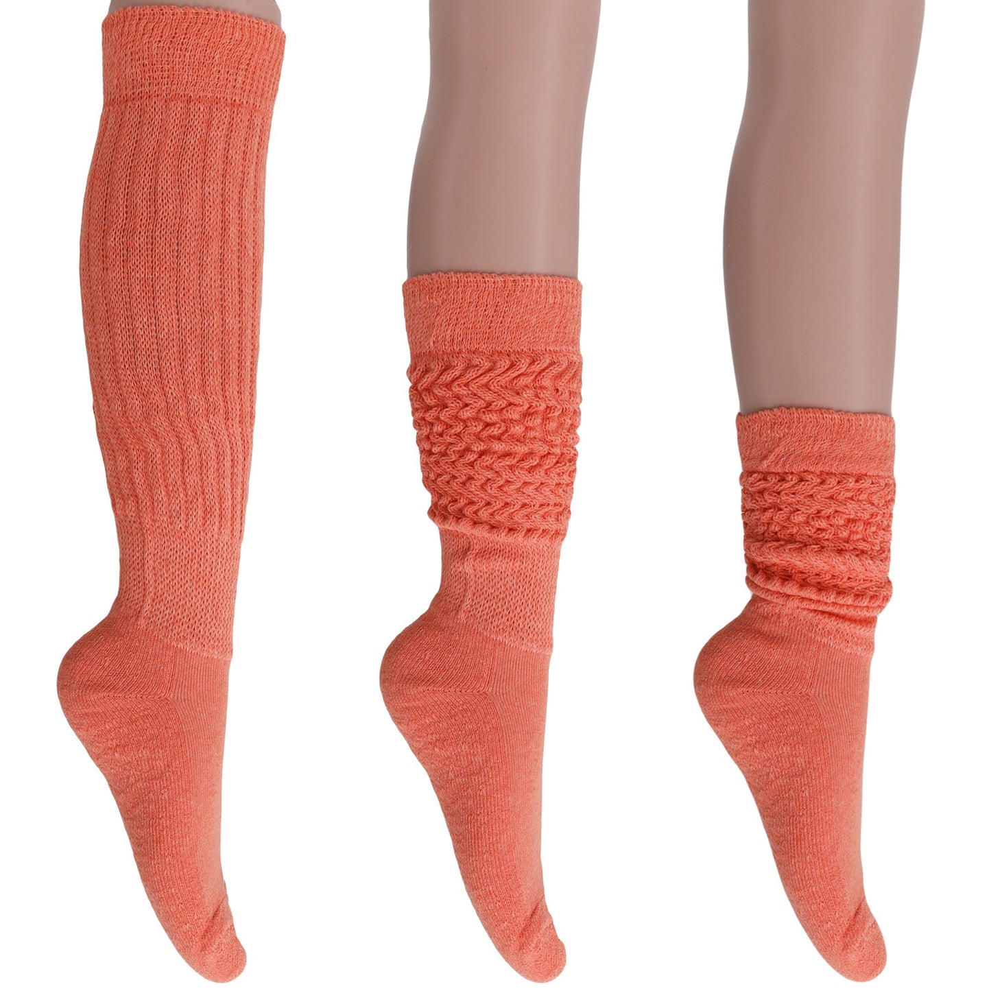 Women's Slouch Socks – Soft Cotton Scrunch Socks, Retro Knee-High Boot Socks for Casual Wear & Comfort (2 Pairs)-11