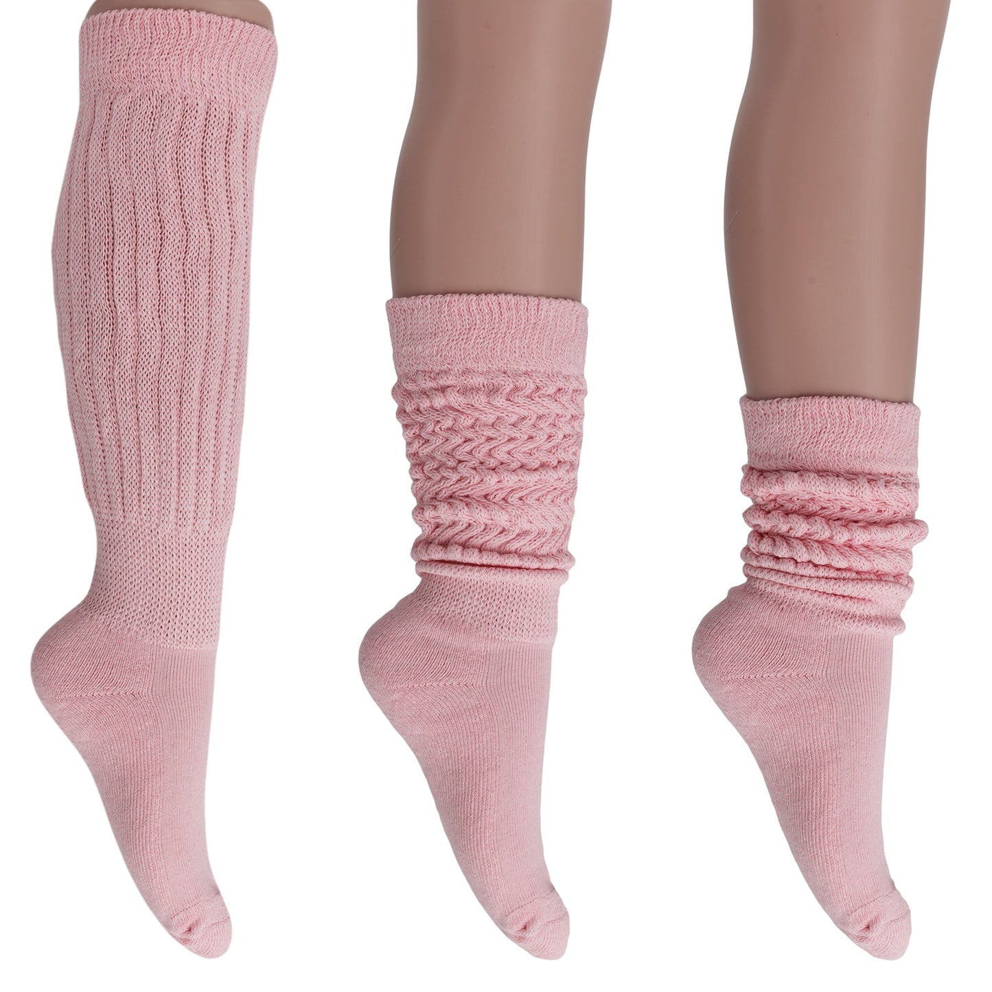 Women's Slouch Socks – Soft Cotton Scrunch Socks, Retro Knee-High Boot Socks for Casual Wear & Comfort (2 Pairs)-0