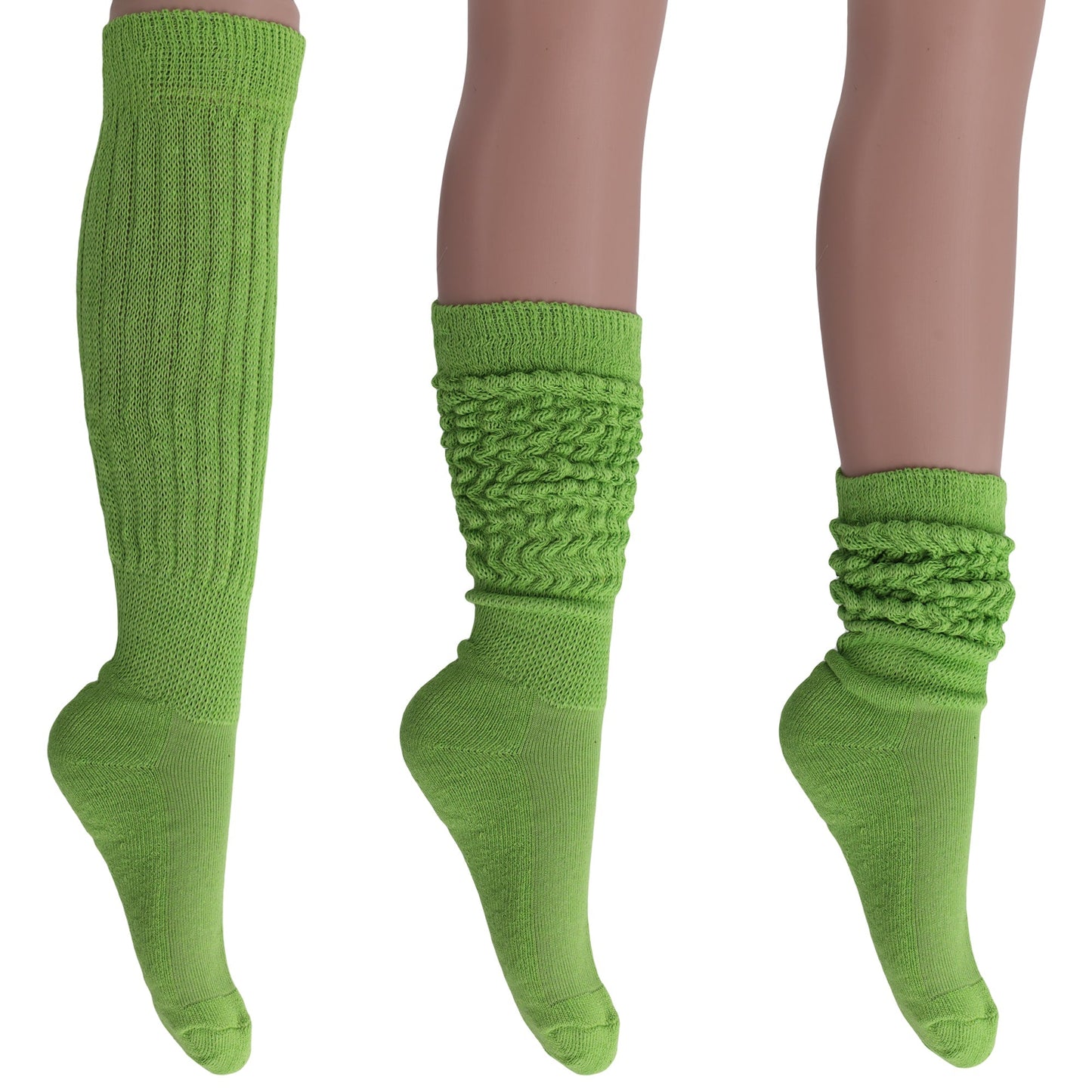 Women's Slouch Socks – Soft Cotton Scrunch Socks, Retro Knee-High Boot Socks for Casual Wear & Comfort (2 Pairs)-21