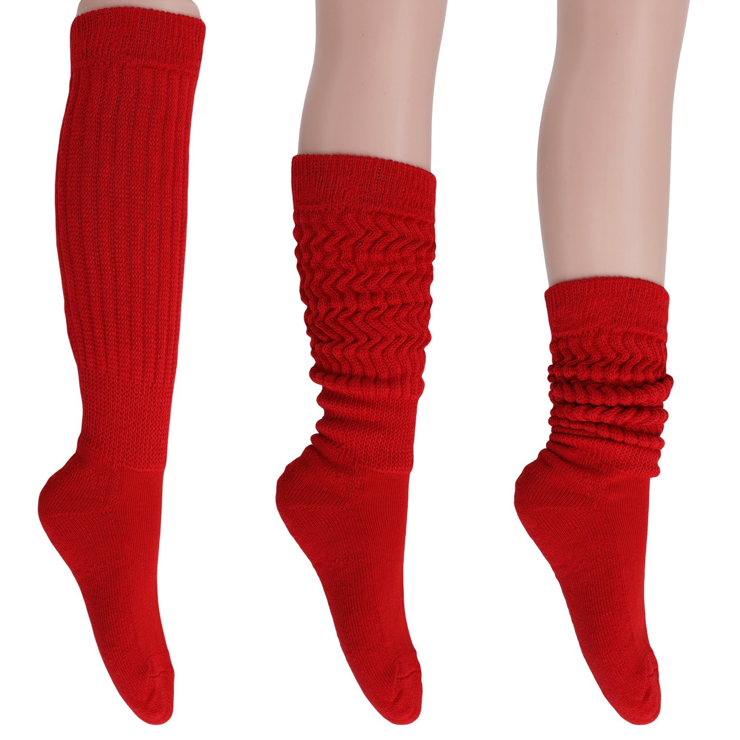 Women's Slouch Socks – Soft Cotton Scrunch Socks, Retro Knee-High Boot Socks for Casual Wear & Comfort (2 Pairs)-1