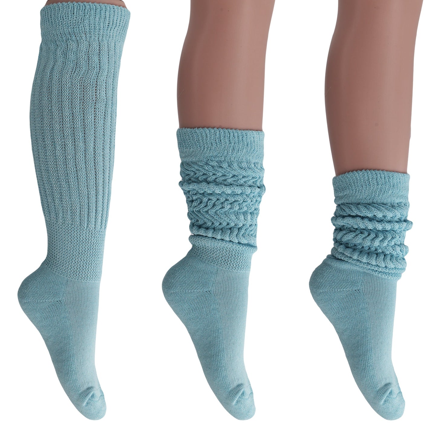 Women's Slouch Socks – Soft Cotton Scrunch Socks, Retro Knee-High Boot Socks for Casual Wear & Comfort (2 Pairs)-16