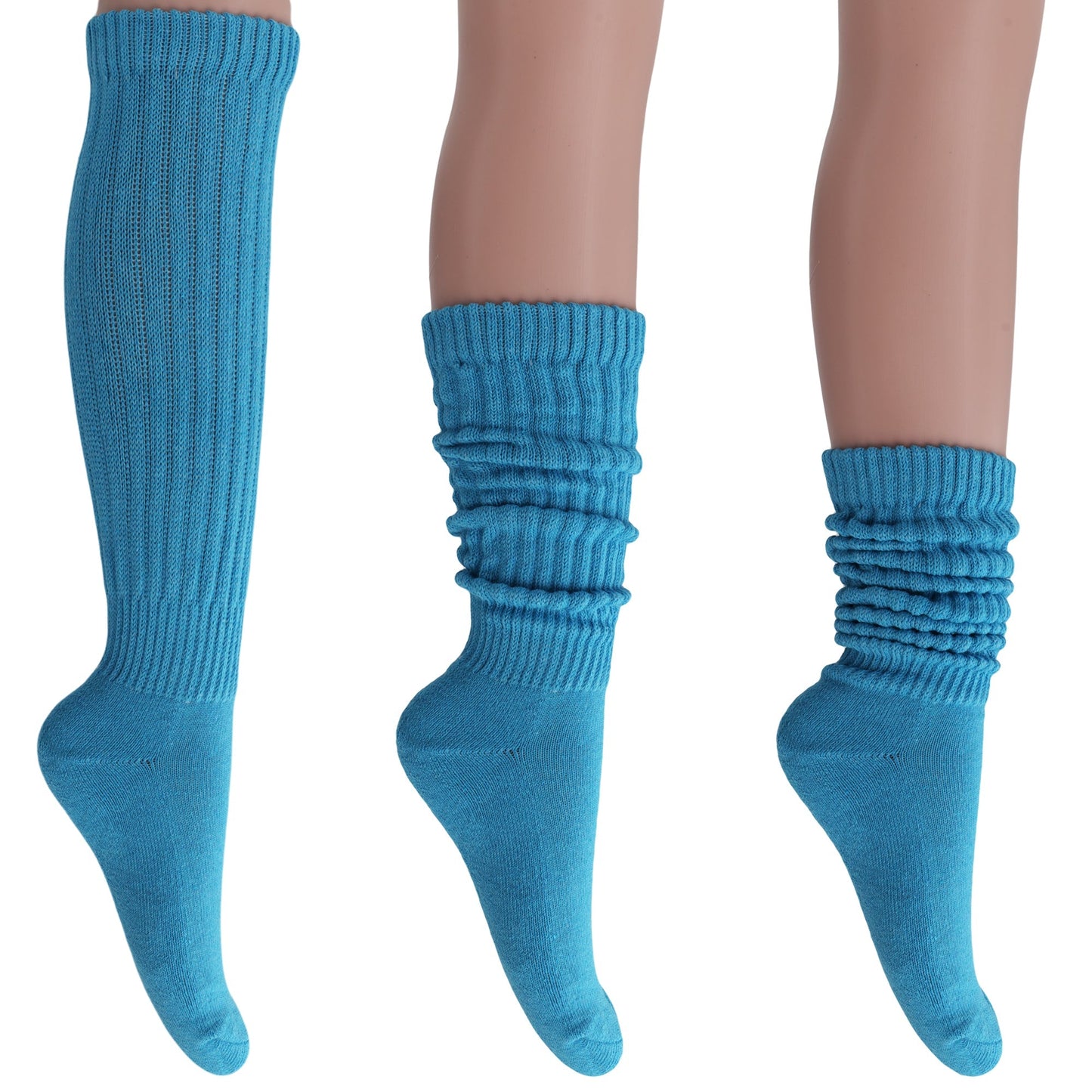 Women's Slouch Socks – Soft Cotton Scrunch Socks, Retro Knee-High Boot Socks for Casual Wear & Comfort (2 Pairs)-13