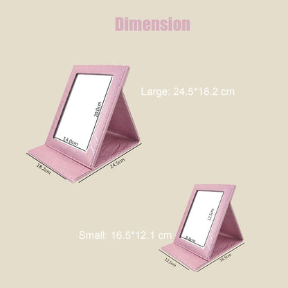 Portable Folding Vanity Mirror with Stand, Collapsible Mirror Make-Up Mirror Dresser Foldable Mirror Make-Up Tools and Accessories (Large, Pink)