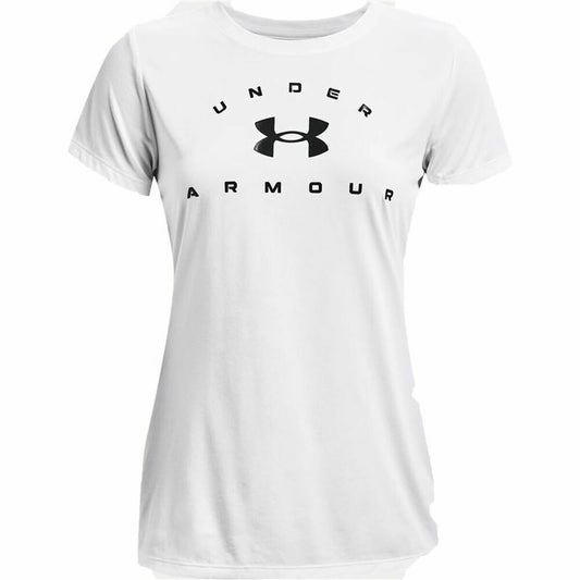 Women’s Short Sleeve T-Shirt Under Armour Tech Solid White-0