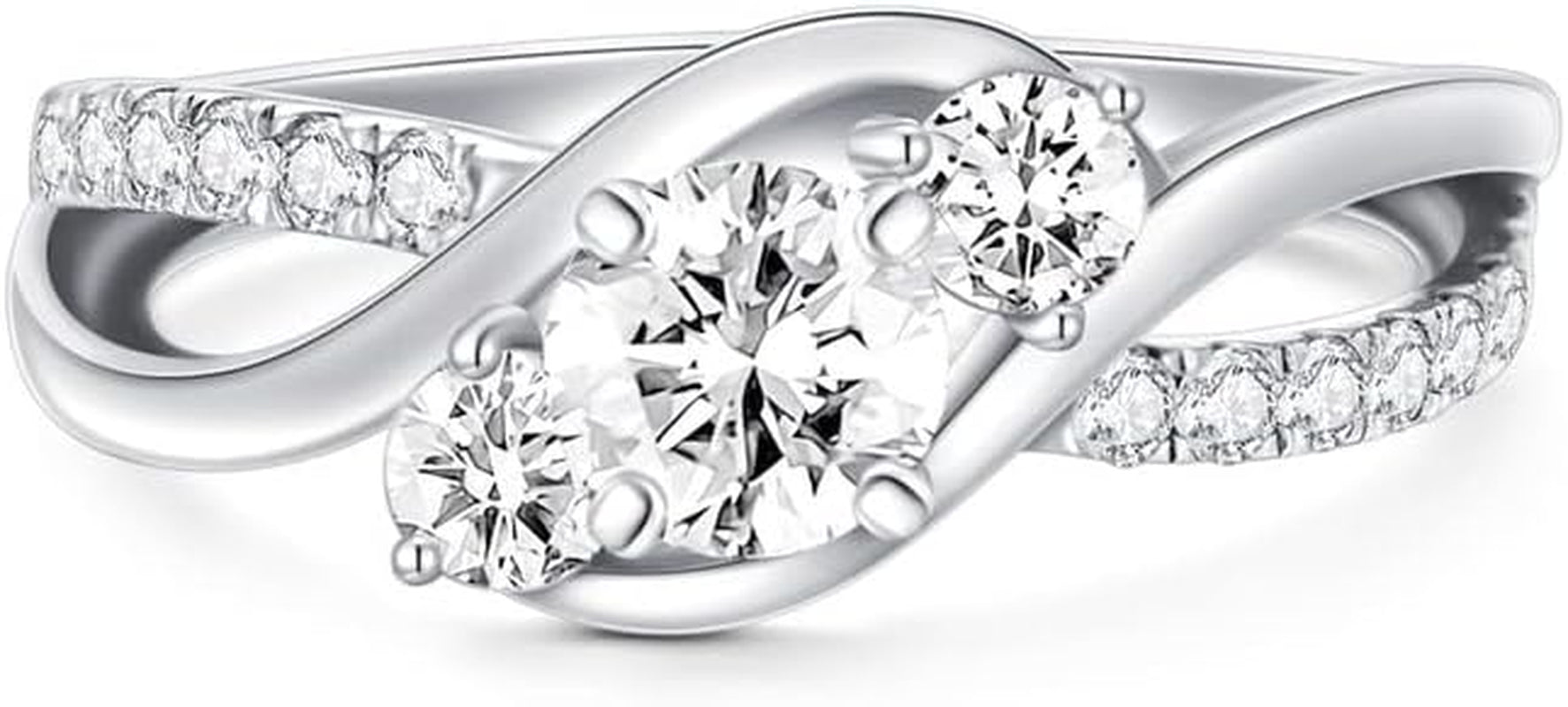 1 Carat (Ctw) Moissanite Engagement Rings for Women 10K/14K/18K White Gold Rings Moissanite Rings