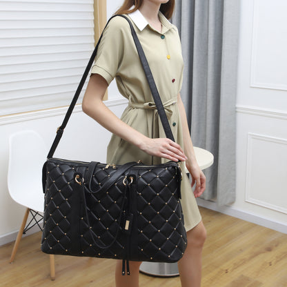 Women'S Quilted Travel Tote Weekender Duffle Bag