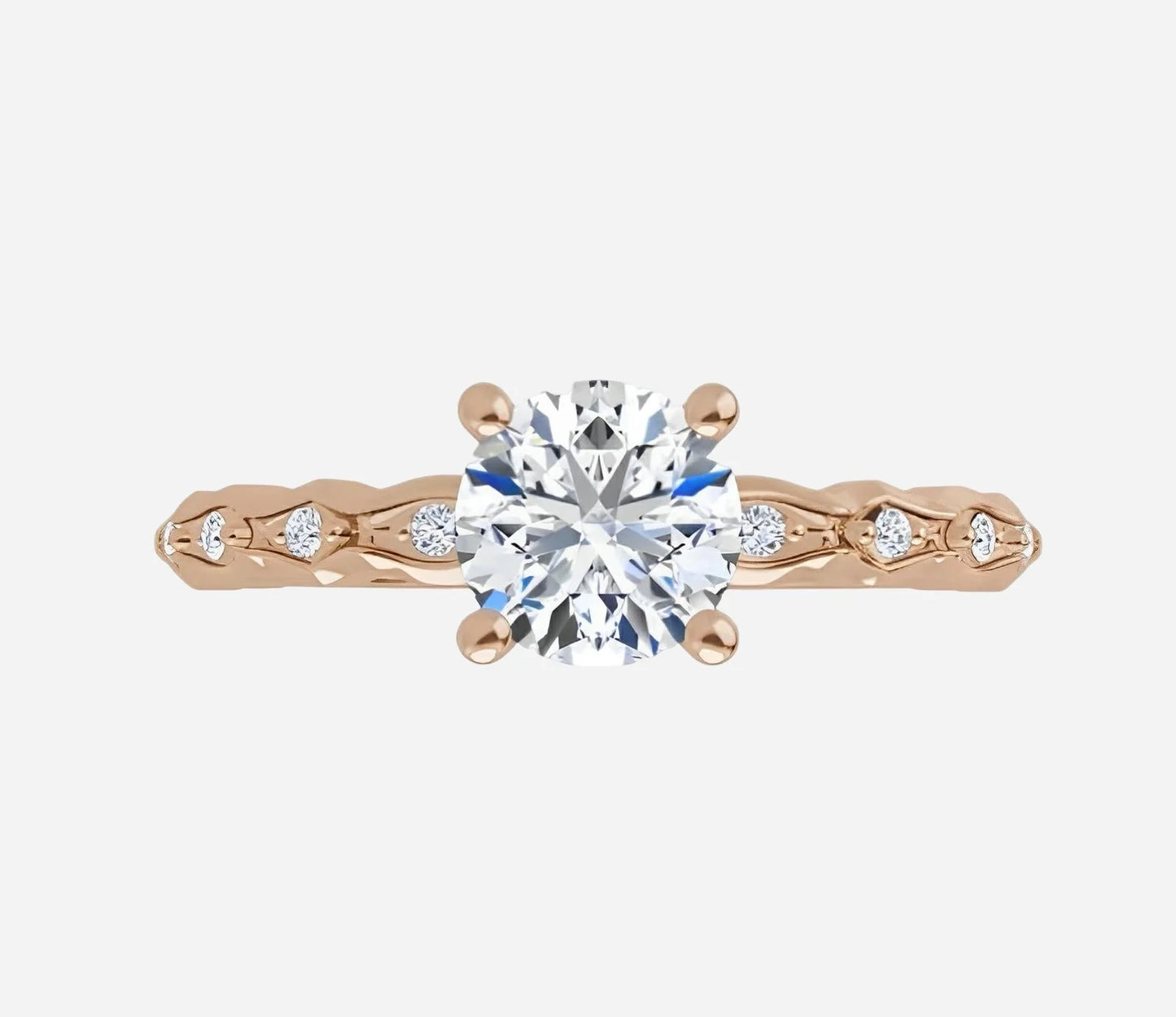 Yellow Gold Bridal Set Featuring Natural Diamonds.