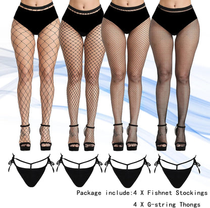 plus Size Fishnet Stockings, Fishnet Tights Thigh High Stockings Pantyhose for Women