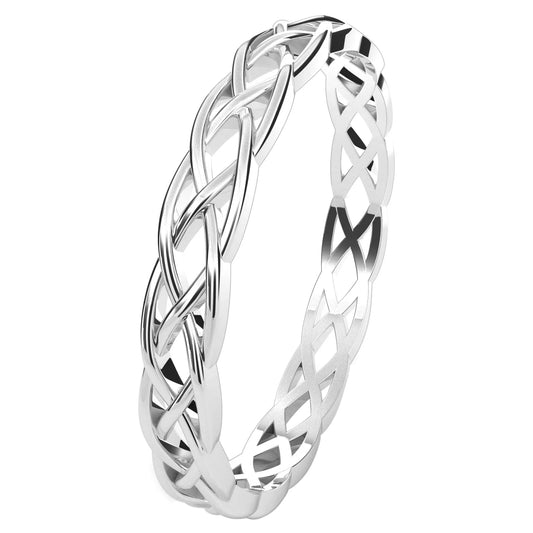 Celtic Knot Eternity Band Ring, 925 Sterling Silver, 4 Mm