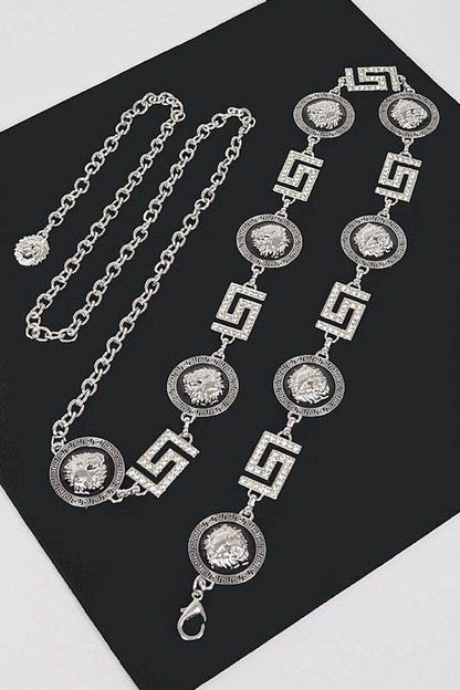 Stylish Plus Size Lion Emblem Chain Belt for a Bold Look - Alrickas’ UNIQUE BOUTIQUE