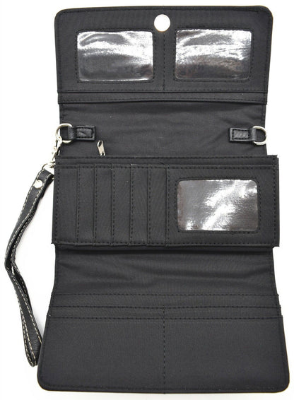 Western Handbag Concealed Carry Purse Feather Women Shoulder Bag Wallet Coffee