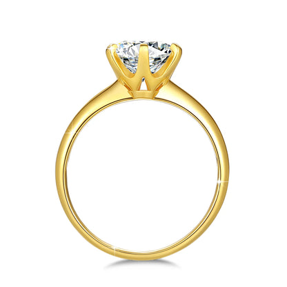 High Quality 100% Pure 18K Gold Moissanite Ring Certified 1Ct round Luxury Brands Engagement K Gold Jewelry for Women Wholesale
