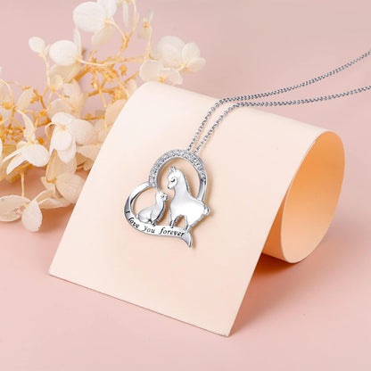 Animal Necklaces for Women Girls 925 Sterling Silver Frog/Ladybug/Guinea Pig/Camel/Giraffe/Cat/Mushroom/Dove Pendant Necklace Christmas Jewelry Birthday Gifts