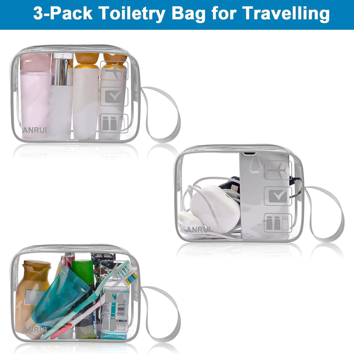 Makeup Bags Clear Cosmetic Bag for Women Small Makeup Pouch for Girls/Kids Travel Toiletries Organizer Bags Waterproof Travel Liquids Storage Bags
