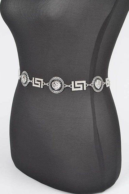 Stylish Plus Size Lion Emblem Chain Belt for a Bold Look - Alrickas’ UNIQUE BOUTIQUE