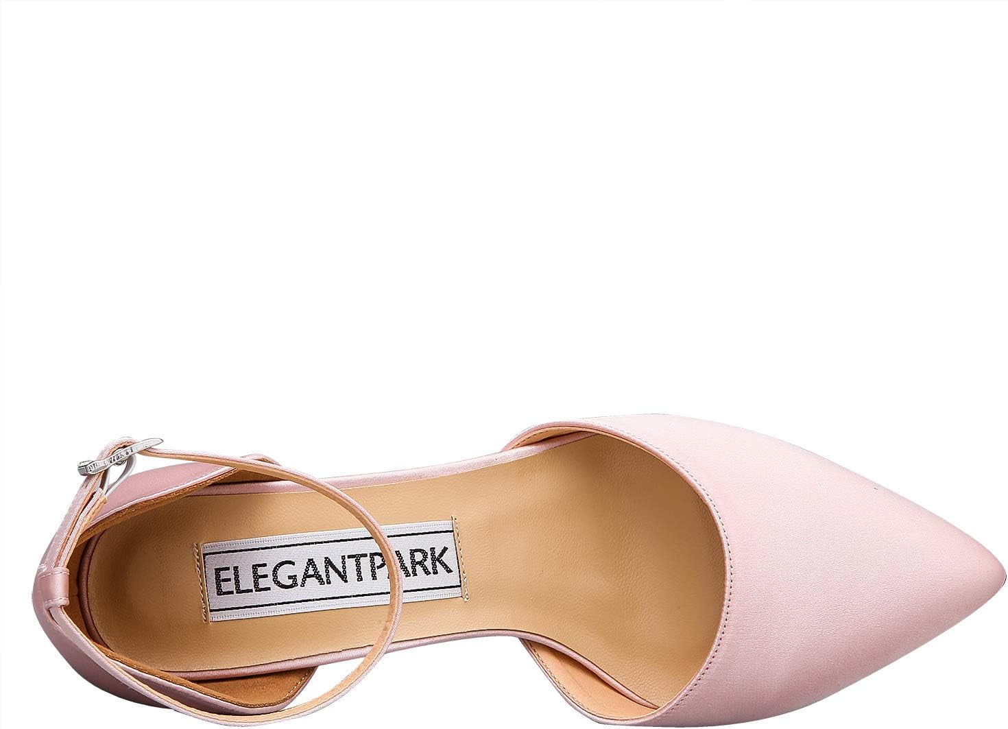 Heels for Women Pointed Toe High Heel Pumps Satin Ankle Strap Wedding Bridal Evening Party Dress Shoes