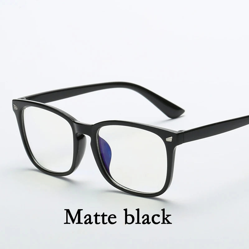 Fashion Unisex anti Blue Light Square Plain Glasses Full Frame Glasses for Men and Women Radiation Protection Optical Glasses