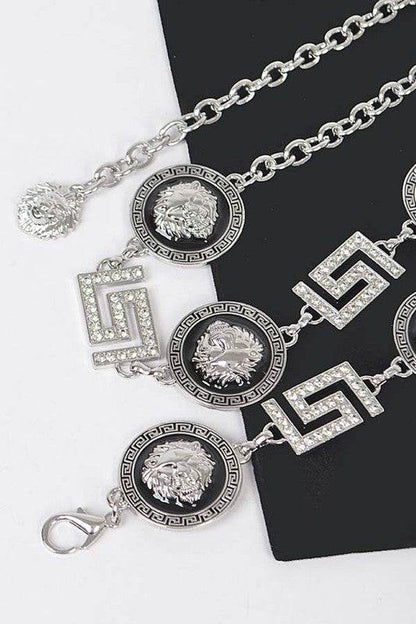 Stylish Plus Size Lion Emblem Chain Belt for a Bold Look - Alrickas’ UNIQUE BOUTIQUE