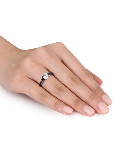 Women'S Diamond Sterling Silver Engagement Ring