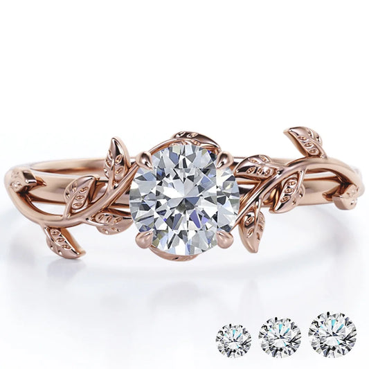 0.50 Carat round Cut Moissanite Bohemian Engagement Ring - Vintage Moissanite Promise Ring - 18K Rose Gold over Silver