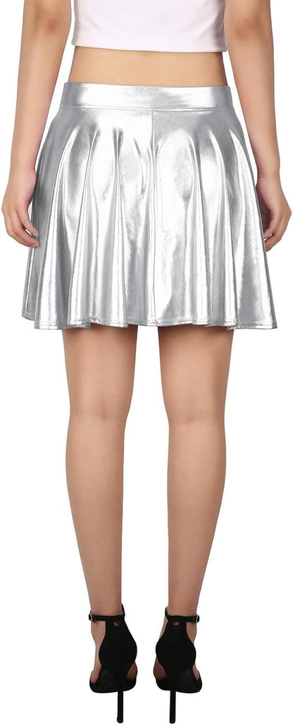Women'S Casual Fashion Flared Pleated A-Line Circle Skater Skirt
