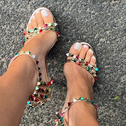 Summer Women 11Cm High Heels Rivets Studded Sandals Lady Sandles Stiletto Gladiator Pumps Stripper Fetish Open Toe Luxury Shoes