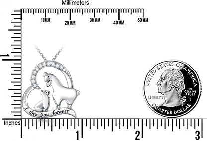 Animal Necklaces for Women Girls 925 Sterling Silver Frog/Ladybug/Guinea Pig/Camel/Giraffe/Cat/Mushroom/Dove Pendant Necklace Christmas Jewelry Birthday Gifts